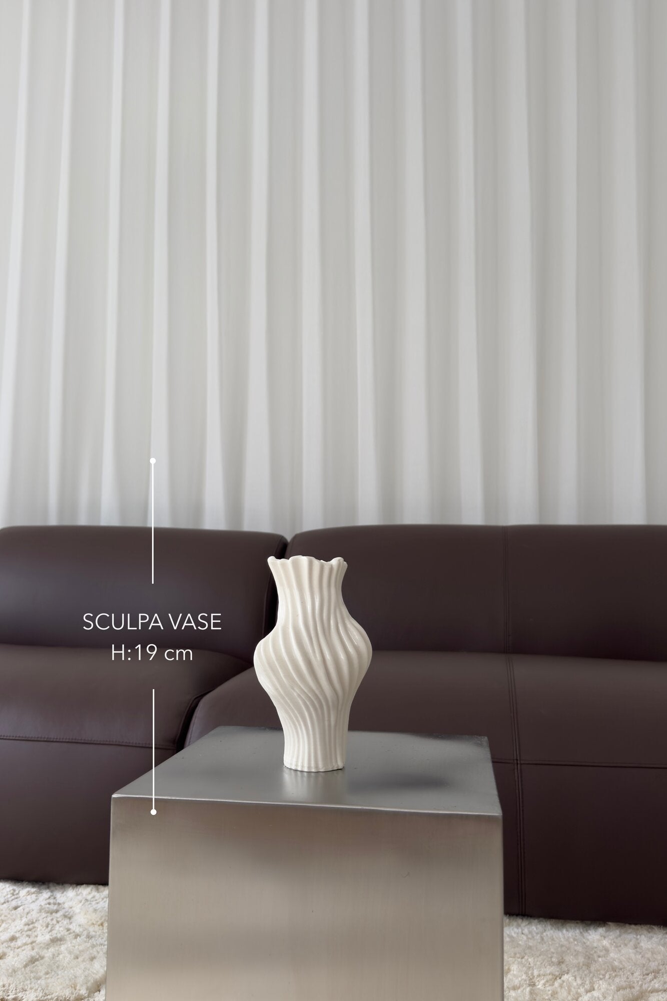 Sculpa vase, H19 cm – Cloud